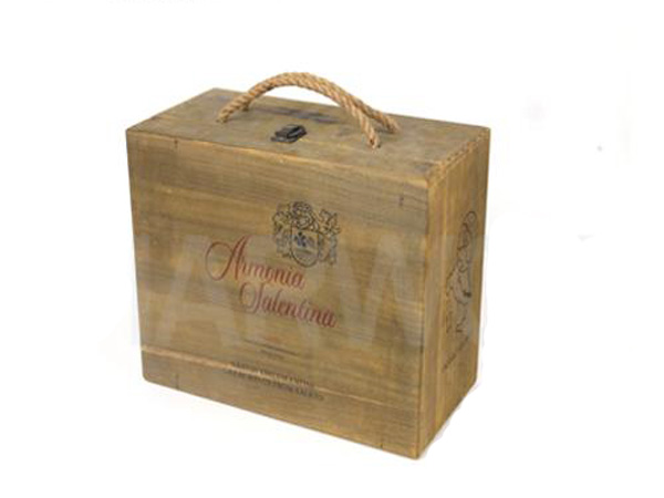 Six set wooden wine box