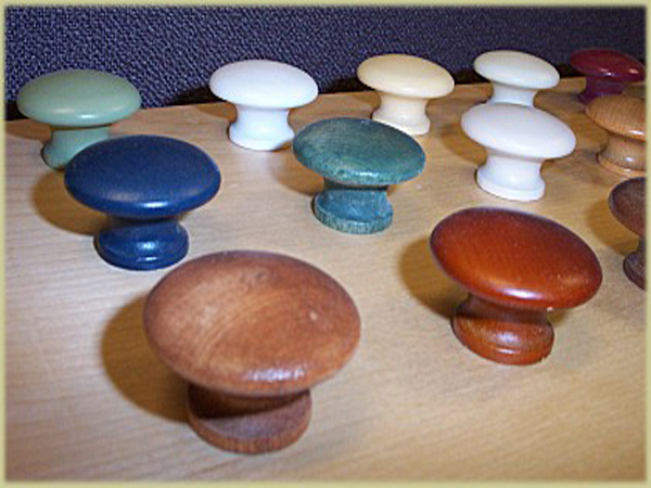 Wood Round Cabinet Knob/Painted