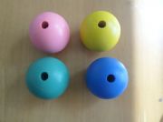 colored wooden round beads